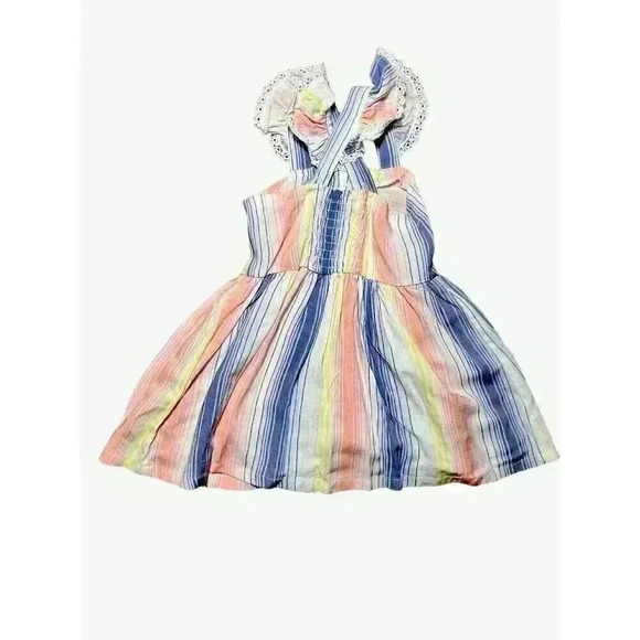 Jessica Simpson toddler girl dress 2T Colorful Stripes With Buttons - Picture 2 of 5